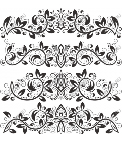  Elegant set of floral ornaments