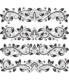  Elegant set of floral borders