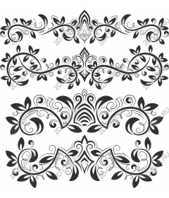  Elegant set of decorative borders