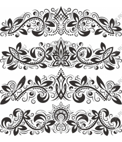  Elegant set of floral ornaments