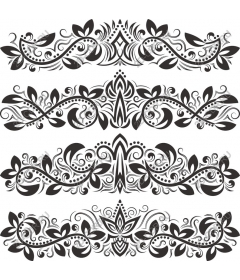  Elegant set of decorative borders