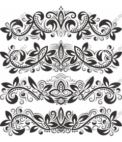  Collection of decorative floral borders