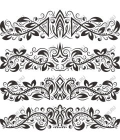  Elegant set of floral borders