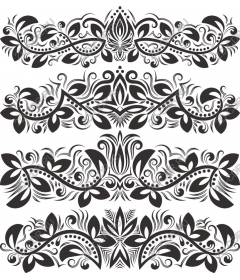  Elegant floral border set
