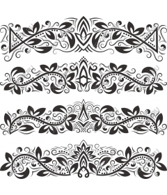  Elegant set of floral ornaments