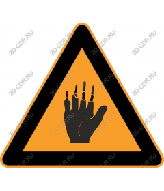 The sign "Caution, safety hand"