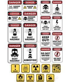 Полный комплект знаков опасности