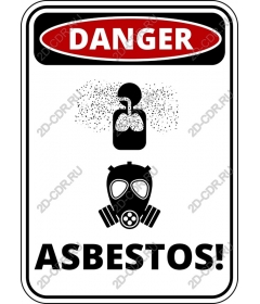 The sign "Danger asbestos"