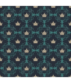 Seamless pattern "Crown and blossoming"