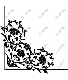  Black floral corner