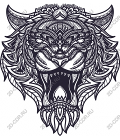 Intricate tiger head