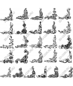  Elegant black and white ornamental collection