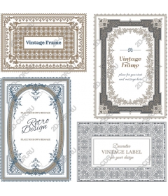  Collection of vintage frames - Decorative art labels