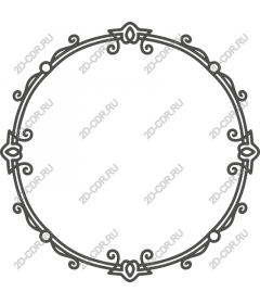 Vintage decorative round frame