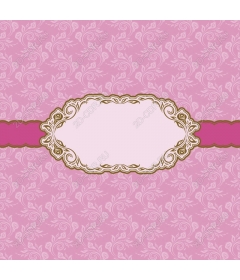  Elegant pink floral pattern with decorative gold border