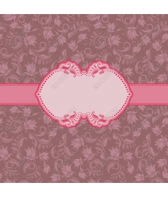  Elegant floral background with pink label