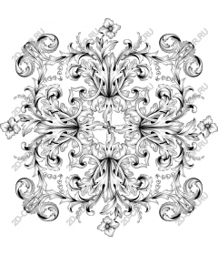  Elegant black and white floral pattern