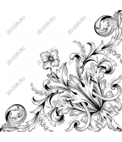  Elegant black and white floral pattern