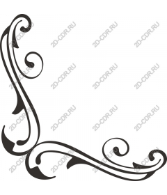  Elegant black corner ornament in the form of tendril