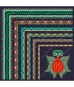  Bright decorative elements with intricate borders and motifs