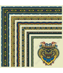  Colored ornamental clipart frame