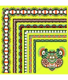  Bright frame in tribal style
