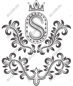  Elegant monogram with crown curls