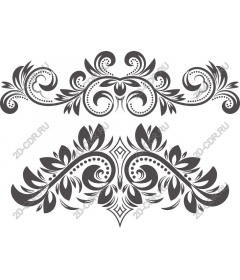  Elegant set of floral ornaments