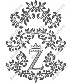  Elegant floral pattern "Z"
