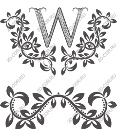 Floral monogram letter W
