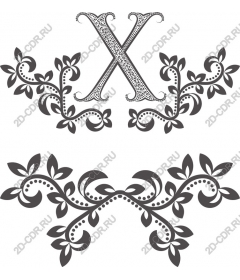 Floral monogram X