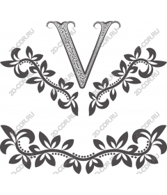  Elegant floral monogram V
