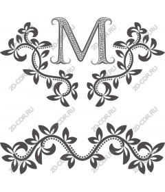  Elegant Floral monogram M