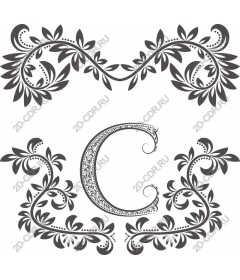  Elegant floral monogram "C"