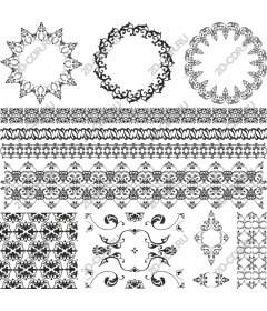  Collection of Ornamental Black - Elegant elements