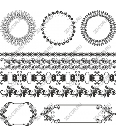  Elegant set of decorative borders and frames