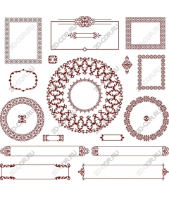  Collection of vintage floral frames and decorative borders