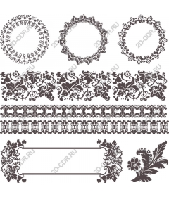 The ornamental set - Elegant floral and decorative elements