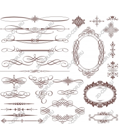  Collection of decorative ornaments and frames