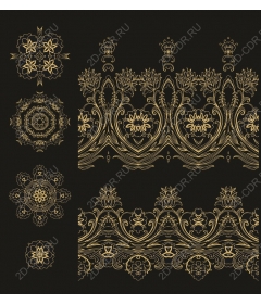  Elegant Golden floral and decorative kit
