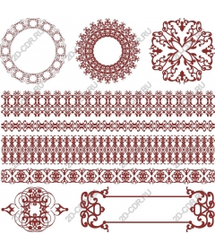 Intricate jewelry set Burgundy