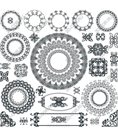 Collection of decorative flourishes and mandalas