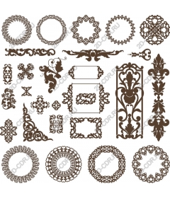  Collection vintage decorative elements