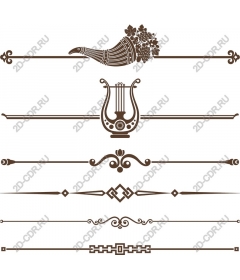 Elegant vintage decorative borders set