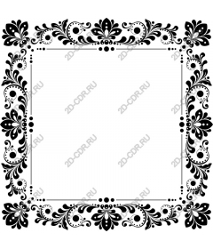  Black flower decorative frame