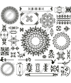  Elegant collection of black and white decorative elements