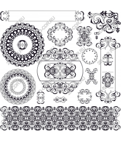 Set of decorative ornaments
