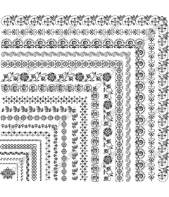  Collection of elegant decorative borders