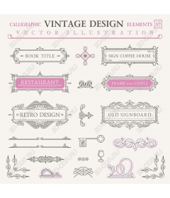 Vintage elements - Calligraphic package