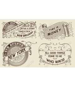  A set of typography vintage banners